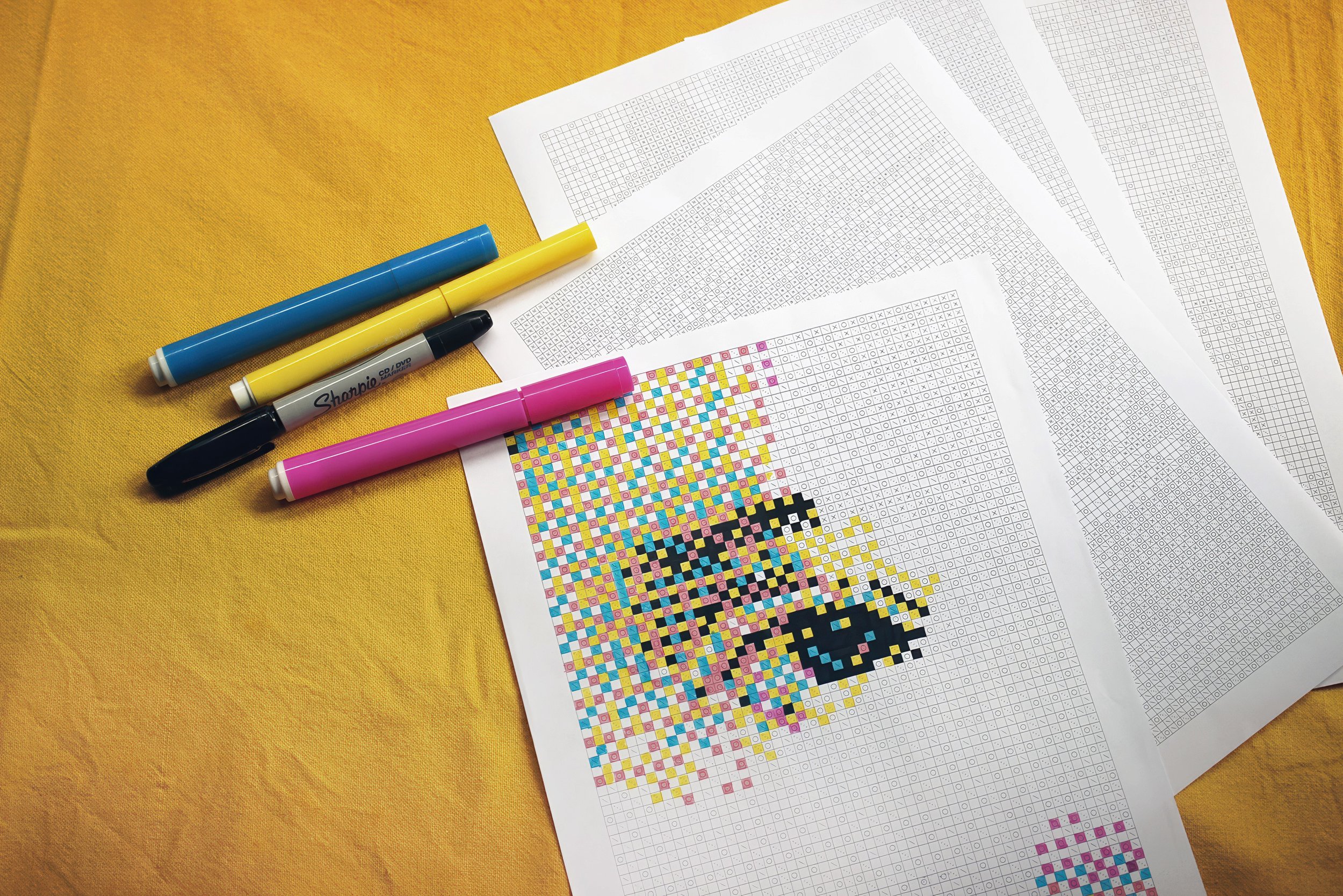 Source image being processed through dithering algorithm